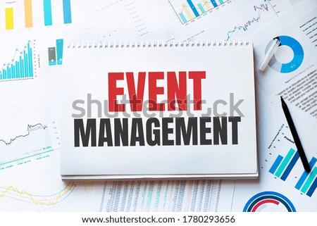 Notebook with Tools and Notes about EVENT MANAGEMENT,concept