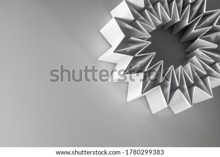 origami of white paper light and shadow