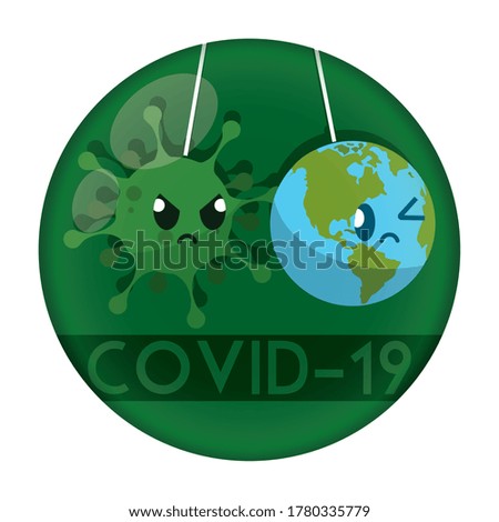 Coronavirus medical poster. Covid-19 poster. Virus illustration - Vector