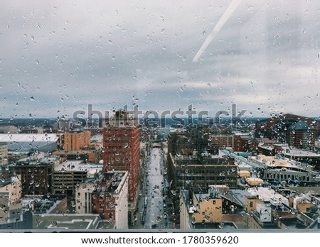 Rainy day in the city/view from high in the city 