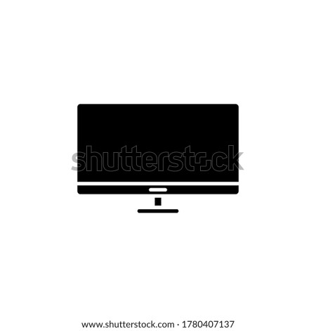 Television Black Glyph Icon. Simple and flat. Solid and bold. Can use for web, apps, or logo. Vector illustration. Home Electronic Icon.