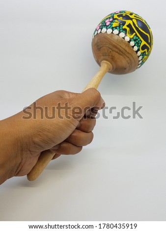 Asian Traditional Wooden Toys in White Photo Stock