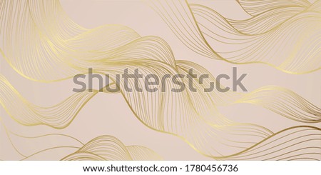 Golden lines pattern background. Luxury gold Line arts wallpaper. Design for cover, invitation background, packaging design, fabric and print. Vector illustration. Royalty-Free Stock Photo #1780456736