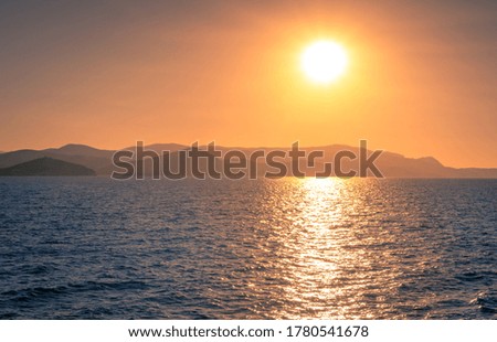 Beautiful golden hour at sea
