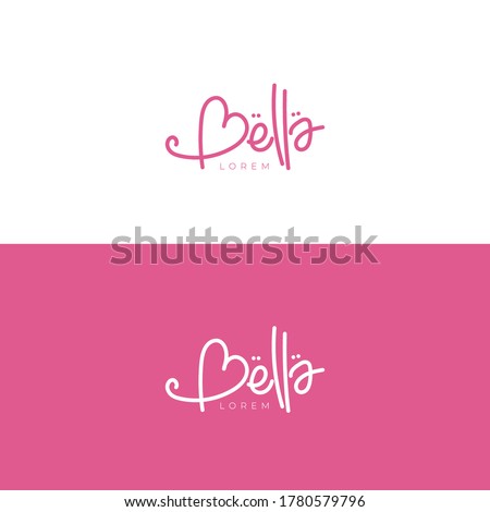 Logotype design with Bella naming with pink color for beauty or cosmetic logo Royalty-Free Stock Photo #1780579796