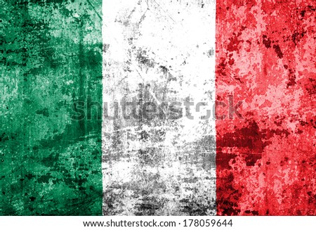 Grungy flag of European country Italy 