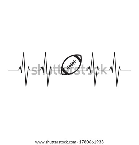 Football Heartbeat vector illustration isolated