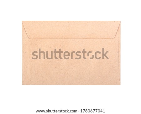 Paper cardboard envelope isolated on white background.