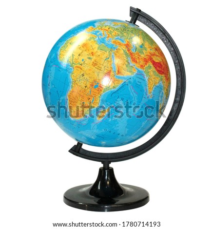 
white background model physical globe