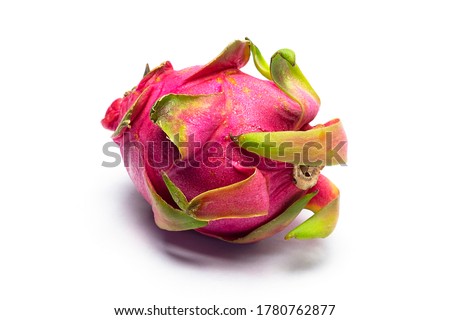 Close-up fresh dragon fruit isolated on white background. selective focus, soft focus. 