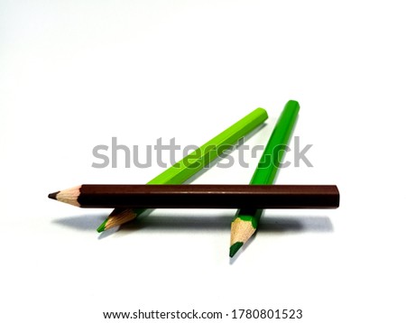 Colourful of pencils isolated on white background.Close up. Colourful of art colour pencil