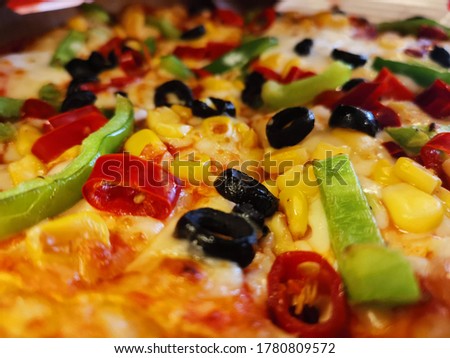 Closeup shot of a delicious pizza