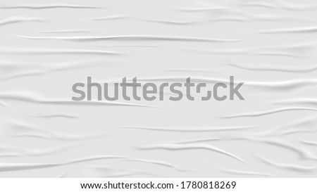 White glued and wrinkled paper background. Wet and crease realistic tape. Crumpled and grunge surface. Poster backdrop. Scotch and duct, rubber empty sticker. Textured and wrinkle theme Royalty-Free Stock Photo #1780818269