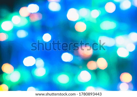 Christmas Garland Lights. Beautiful Bokeh Background