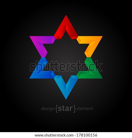 The colorful Star abstract vector design element