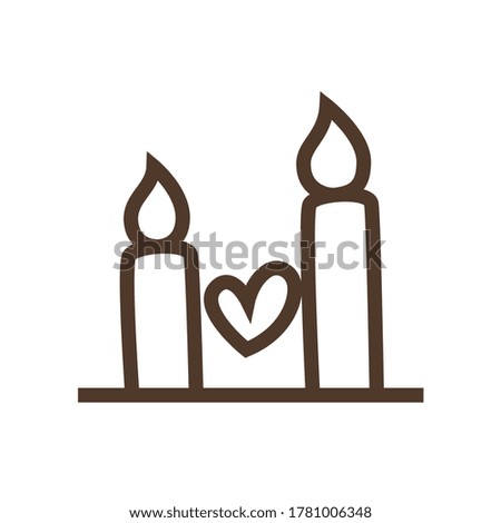 Vector linear icon of candles on date