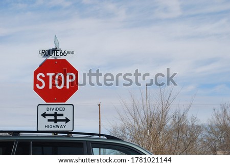 East 66 Blvd. Route Stop Sign