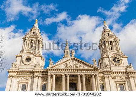 St Pauls Cathedral and a blue sky in London England
