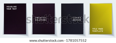 Cover page minimalist layout vector design set. Halftone lines grid background patterns. Brochure templates.  Educational gradient covers graphic collectoin.