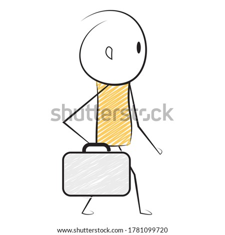 stick figured man walking in doctor avatar with bag in hand