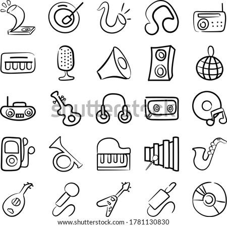 Musical Instrument Doodle Icons Pack 