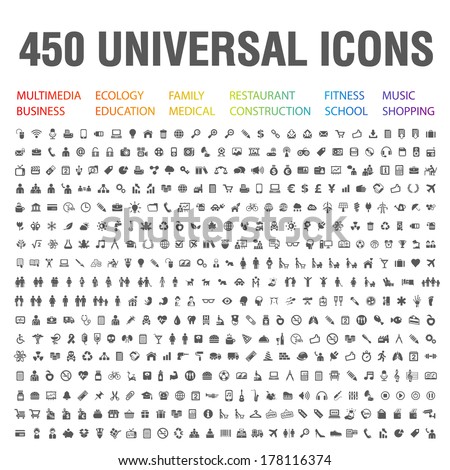 450 Universal Icons. Royalty-Free Stock Photo #178116374