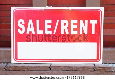 Sale or rent sign