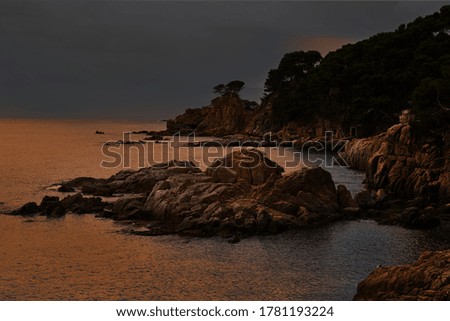 Gorgeous sunset on a rocky coastline