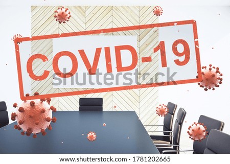 Concept office interior closed for quarantine due to coronavirus, COVID-19