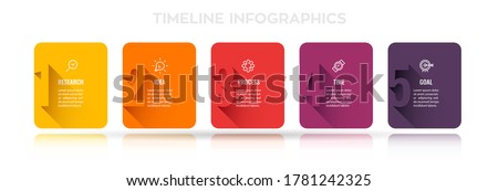 Vector Infographic design with 5 options or steps. Infographics for business concept. Can be used for presentations banner, workflow layout, process diagram, flow chart, info graph Royalty-Free Stock Photo #1781242325