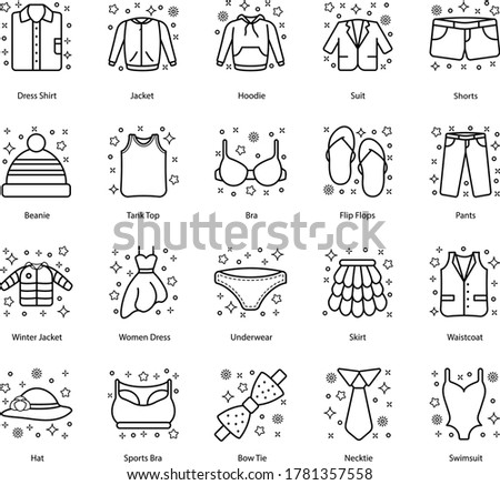 Pack of Fashion Accessories Line Icons 