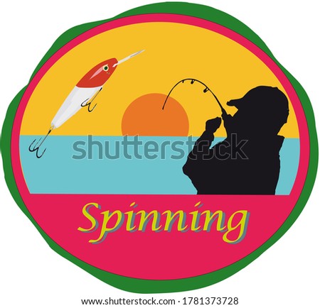 A conceptual illustration of a fishing-related stickers