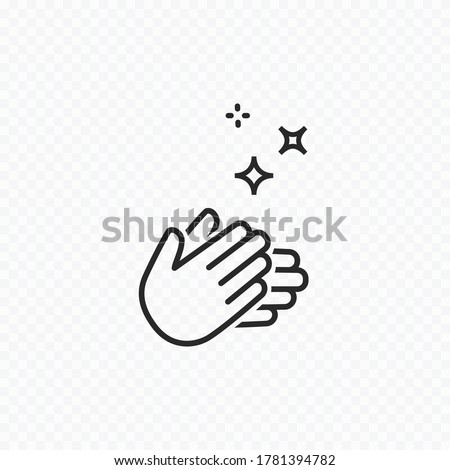 Clap hand icon isolated on transparent background. Vector hygiene, disease prevention symbol. Healthcare clean skin, antibacterial icon Royalty-Free Stock Photo #1781394782