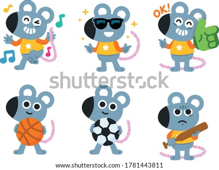 Mouse Emoji Mascot Sport Activity