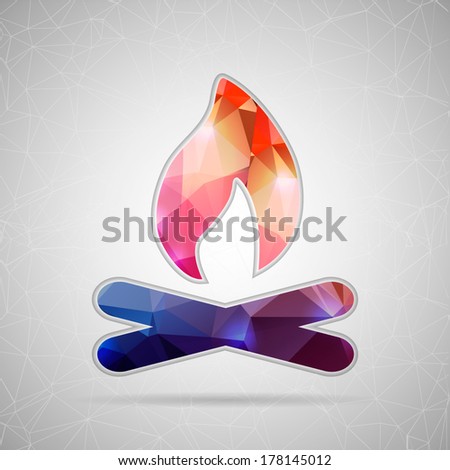 Abstract Creative concept vector icon of bonfire for Web and Mobile Applications isolated on background. Vector illustration template design, Business infographic and social media, origami icons.