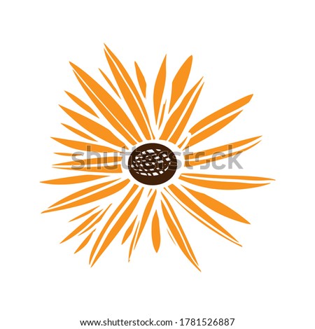 Sunflower digital design. Vector illustration
