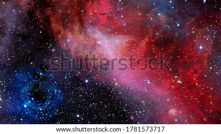 Red nebula in space, abstract background. Elements of this image furnished by NASA
