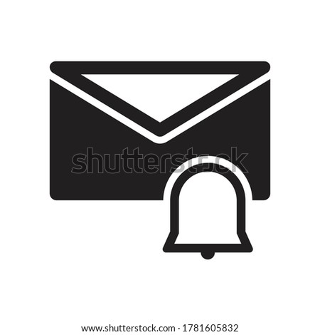 message notification bell icon vector symbol