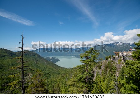 A picture of the inlet close to Squamish and the sea to sky gondola view deck.    
