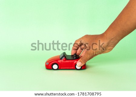 Red car over isolated background 