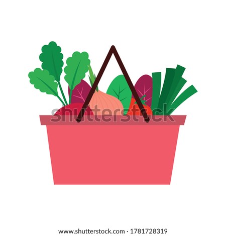 Isolated grocery shopping basket icon - Vector illustration