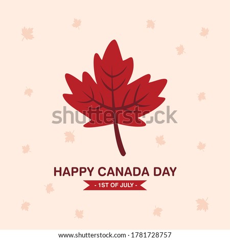 Canada day card with a maple leaf - Vector
