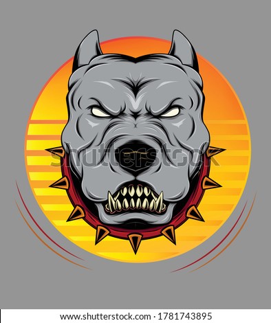 Anger Pitbull head vector logo