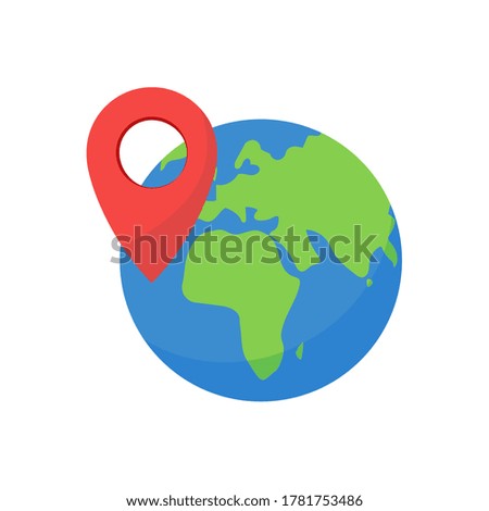 Global location. Earth vector illustration isolated on white background