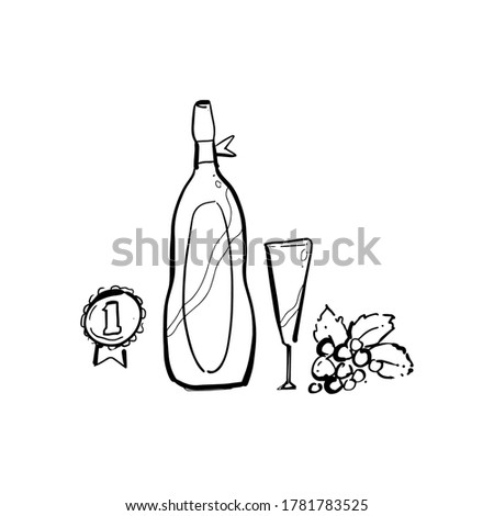 hand drawn of glass bottle