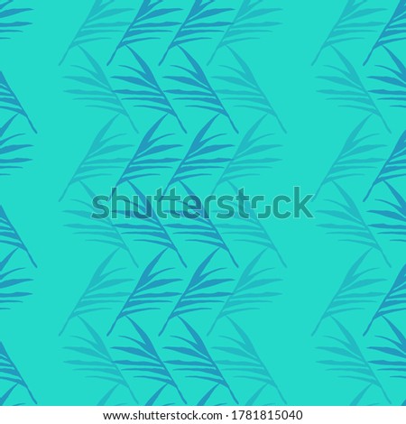 Trendy Tropical Vector Seamless Pattern. Beautiful Male Shirt Female Dress Texture. Banana Leaves Dandelion Monstera Feather Tropical Seamless Pattern. Drawn Floral Background. Cool Summer Textile.