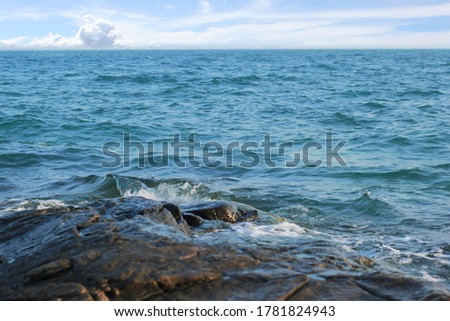 Soft wave of the sea on the sandy beach. Sea, wave and beach, famous beach in south of Thailand.