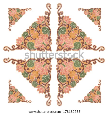 Pattern of flora on white background