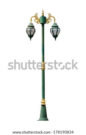 Lamp posts isolated on white background