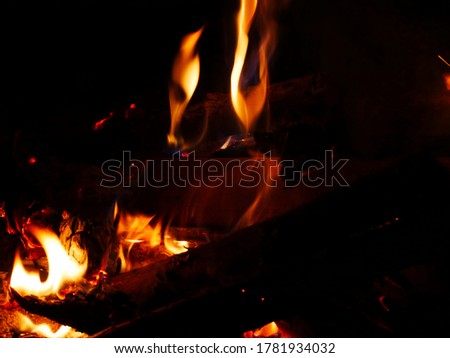 shining fire at a fireplace